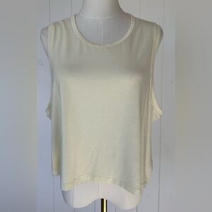 Athleta Women’s With Ease Muscle Tank Relaxed Fit Pale Yellow Size XL